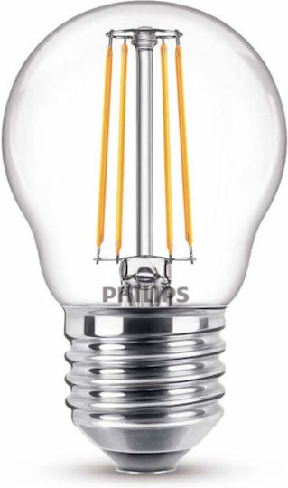 Philips LED Bulb 4.3W 80mm for Socket E27 and Shape P45 Warm White 470lm