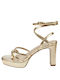 Tamaris Women's Sandals Anatomic with Thin High Heel In Gold Colour