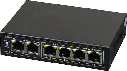 Pulsar Switch for CCTV Systems PoE Ethernet Switch S64, 6x ports 10/100Mb/s S64