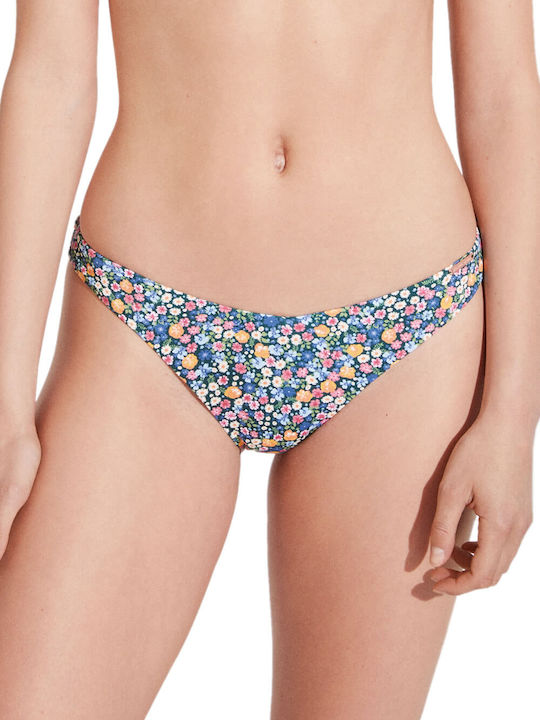 YSABEL MORA Slip Bikini Snellente A V Con Pois | Alta Compressione, Modellante, Vita Alta | Colore Blu Navy, Taglie Dalla M Alla 3XL