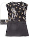 Children's Dress Sleeveless with Sequins Set with Accessories Black