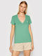 Ralph Lauren Damen Sport T-Shirt mit V-Ausschnitt Grün