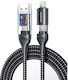 Awei CL-126 Braided USB to Lightning / Type-C Cable Μαύρο 1.2m