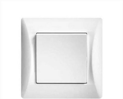 Rolinger Recessed Electrical Lighting Wall Switch with Frame Basic White