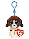 TY Beanie Boos Fabric Keychain White