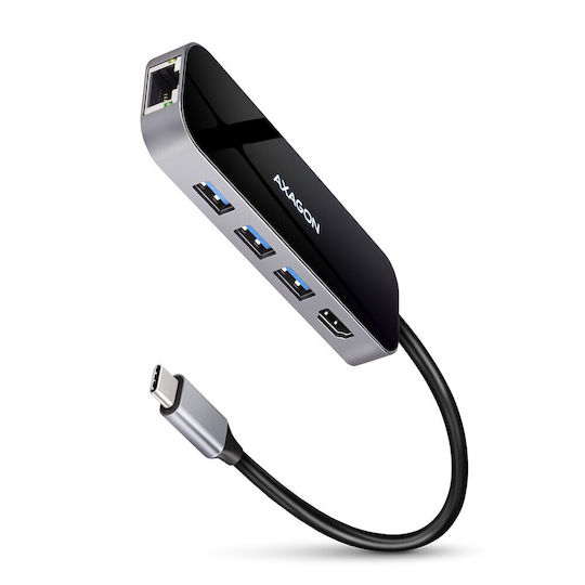 Axagon USB-C Docking Station mit HDMI 4K PD Ethernet Schwarz (HMC-6GL)