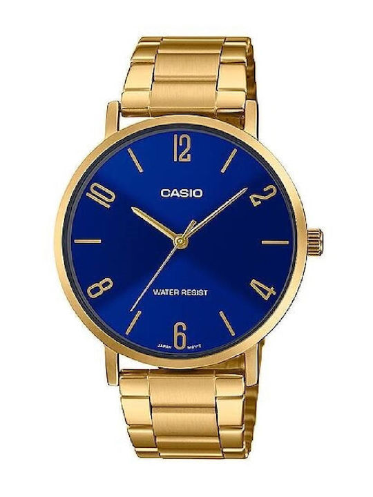 Casio Herrenuhr Batterie mit Gold Rostfreier St...