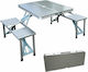 Aluminum Folding Picnic Table Bench in Case Gray 5 Pieces