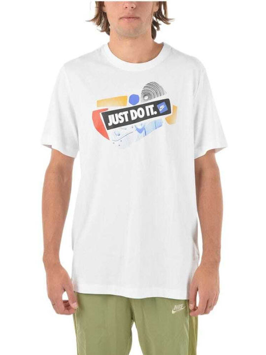 Nike Ανδρικό T-shirt Λευκό με Στάμπα