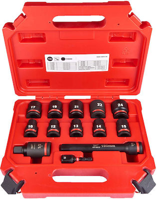 Milwaukee Căpăcei Pneumatic - Pneumatic cu Patrat de Prindere 1/2" Set 13buc