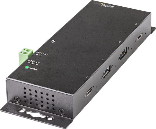 StarTech Метален Индустриален USB Хъб с 4 Порта USB 3.1 и Свързване USB-A