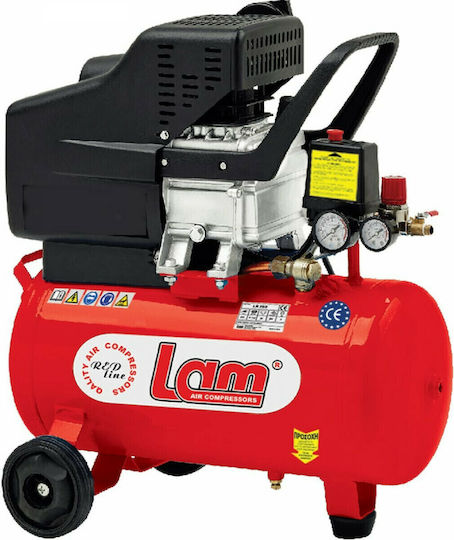 Lam LR 25/2.5 Еднофазен Въздушен компресор с Мощност 2.5к.с и Резервоар 24лт