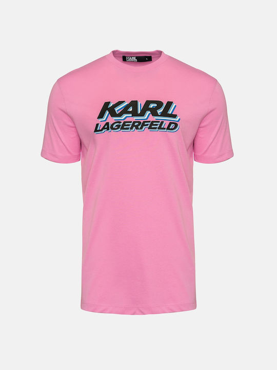 Karl Lagerfeld Men's T-Shirt Stamped Pink