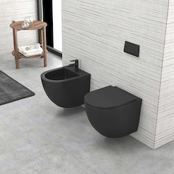 Karag Milos Capac WC Subțire Închidere lentă Plastic 43.5x37cm Negru mat Karag Milos Capac WC Subțire Închidere lentă Plastic 43.5x37cm Negru mat