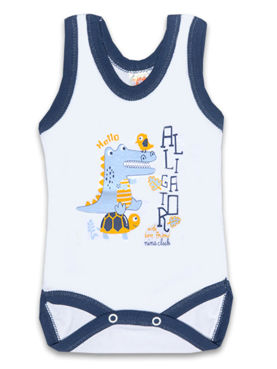 Nina Club Aligator Baby Bodysuit Underwear Set Sleeveless Navy Blue