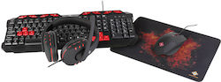 Deltaco 4-In-1 Set Gaming Tastatură cu iluminare RGB & Mouse (Engleză UK)