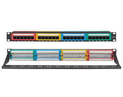 Lancom Пач панел за рафт 1U 19" 24 порта cat6 Черен