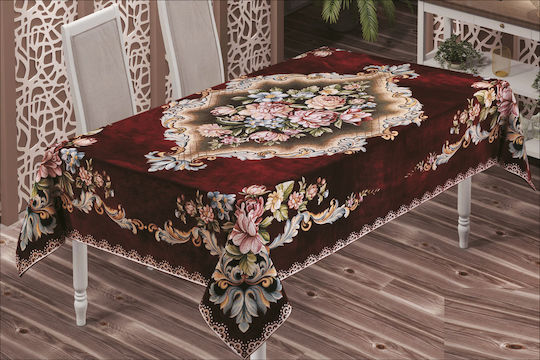 Δαμάσκο Față de Masă Burgundy 140x180cm