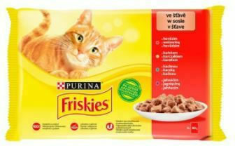 Friskies Мокра Храна за Възрастни Котки в Чантичка с Телешко 4x85гр