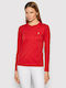 Ralph Lauren Damen Sportliches Bluse Langärmelig Rot