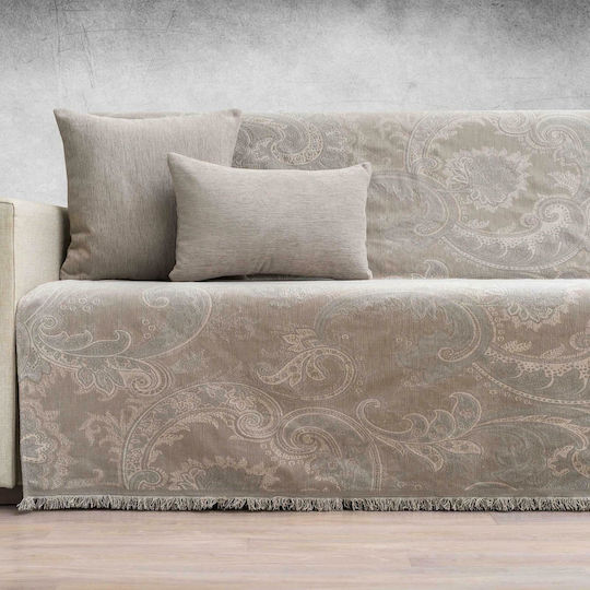 Cotone Desi Viersitzer-Sofa Überwurf Abmessung P170xM340cm Grau / Petrol