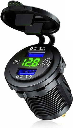 QC3 Motorradladegerät Schnellladung mit Anschlüssen: 2xUSB