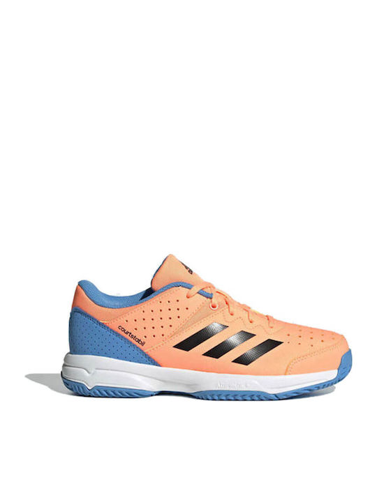 Court Stabil Jr Kids Sports Shoes Volleyball with Laces Beam Orange / Core Black / Pulse Blue