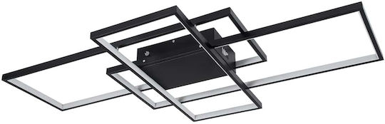 GloboStar Quadra Ceiling Mount Light 105cm Black with Integrated LED and Remote Control