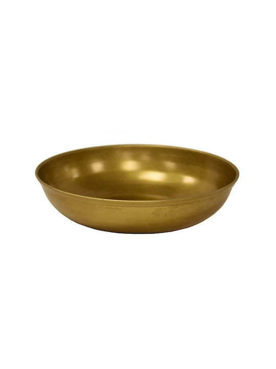 Atmosphera Metal Decorative Bowl 22x22x5.5cm Χρυσό