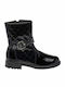 ABY Leather Kids Boots with Zipper Black