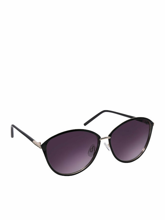 Eyelead L705 Women's Sunglasses with Black Metal Frame and Purple Gradient Polarized Lens