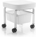 Wheeled Stool 33cm White