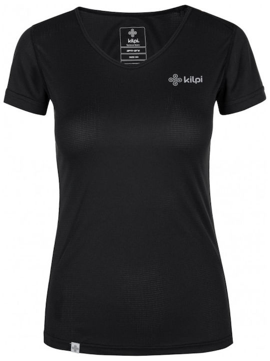 Kilpi Damen Sport T-Shirt Schnell trocknend mit V-Ausschnitt Schwarz