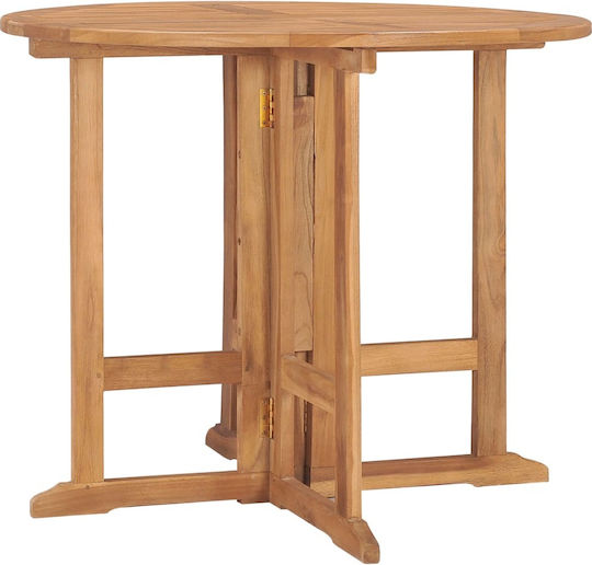 Garden Table for Small Outdoor Spaces from Teak Foldable Brown 90x90x75cm