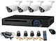 Surveillance System 4 Cameras Wireless Cameras Analog 1080p with Recorder DVR