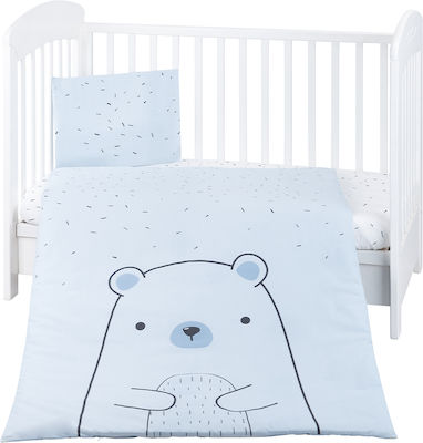 Kikka Boo Baby Crib Bedding Set Bear With Me 5pcs Blue