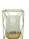 JK Home Decoration Candle Holder Metal Gold 11.5x11.5cm 1pcs