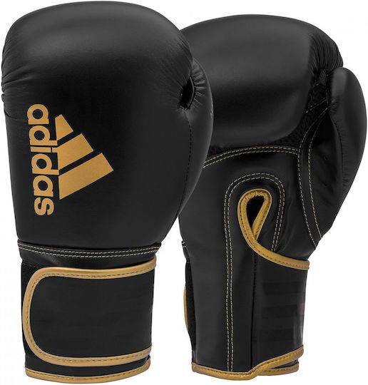 adidas Hybrid 80 Kids Boxing Gloves made of Synthetic Leather for Match Black/Gold