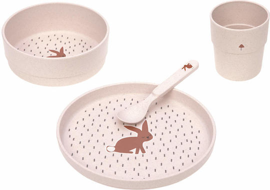 Laessig Set de hrănire Little Forest Rabbit din Plastic Bej 4buc pentru 12+ luni