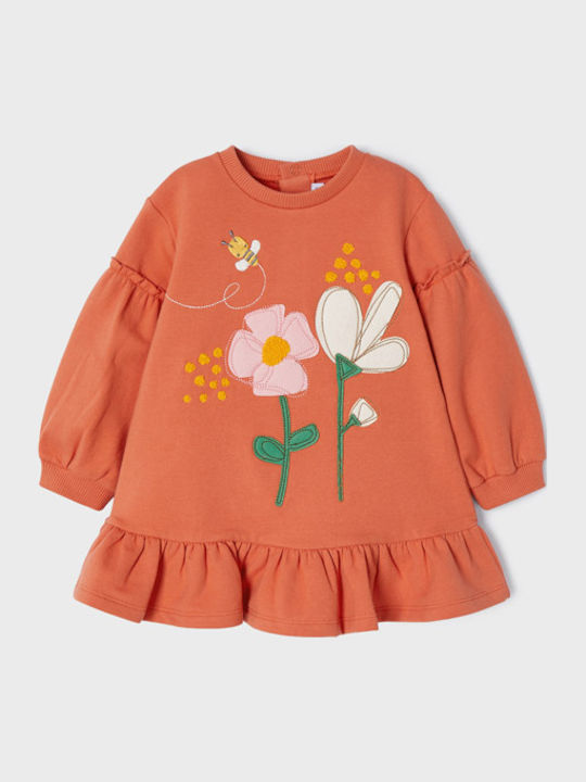 Kinderkleid Langärmelig Orange