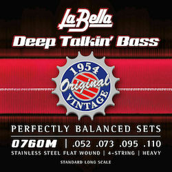 La Bella Deep Talkin' Bass Flats Μονές Χορδές S...