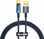 Baseus Explorer Braided / LED USB 2.0 Cable USB-C male - USB-A male Μπλε 1m (CATS000203)