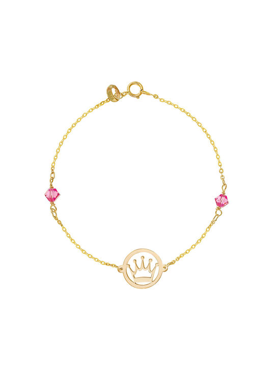 Children's Bracelet 14K Gold with Crown IPB-20781G