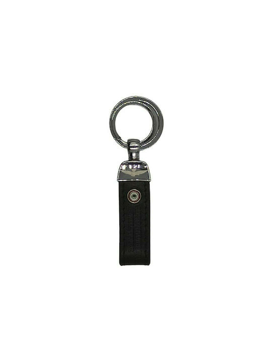 Schlüsselanhänger aus Leder AERONAUTICA MILITARE AM-160 BLACK