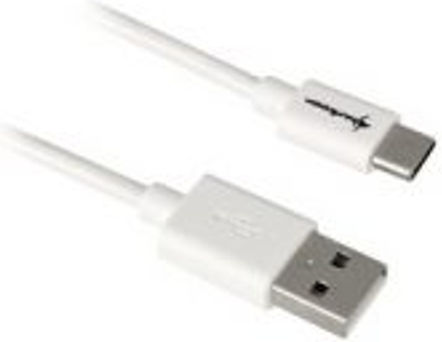Sharkoon USB 2.0 Kabel USB-C männlich - USB-A Weiß 1m