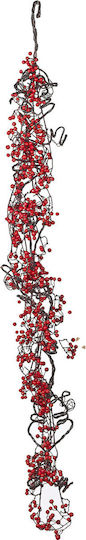 JK Home Decoration Weihnachtliche Girlande Plastik Rote Beeren Rot 1Stück