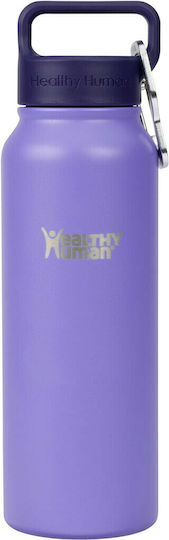 Healthy Human Stein Bottle Recyclable Thermos Bottle Stainless Steel BPA Free 620ml Lilac With Loop