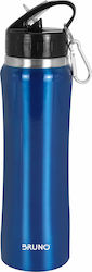 Bruno Flasche Thermosflasche Rostfreier Stahl Blau 750ml mit Stroh und Schleife