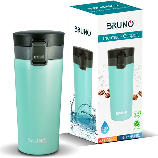 Bruno Flasche Thermosflasche Rostfreier Stahl 400ml Hellblau mit Mundstück