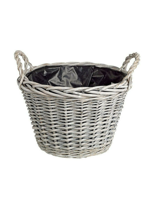 JK Home Decoration Decorative Basket Wicker with Handles Gray 20x29cm